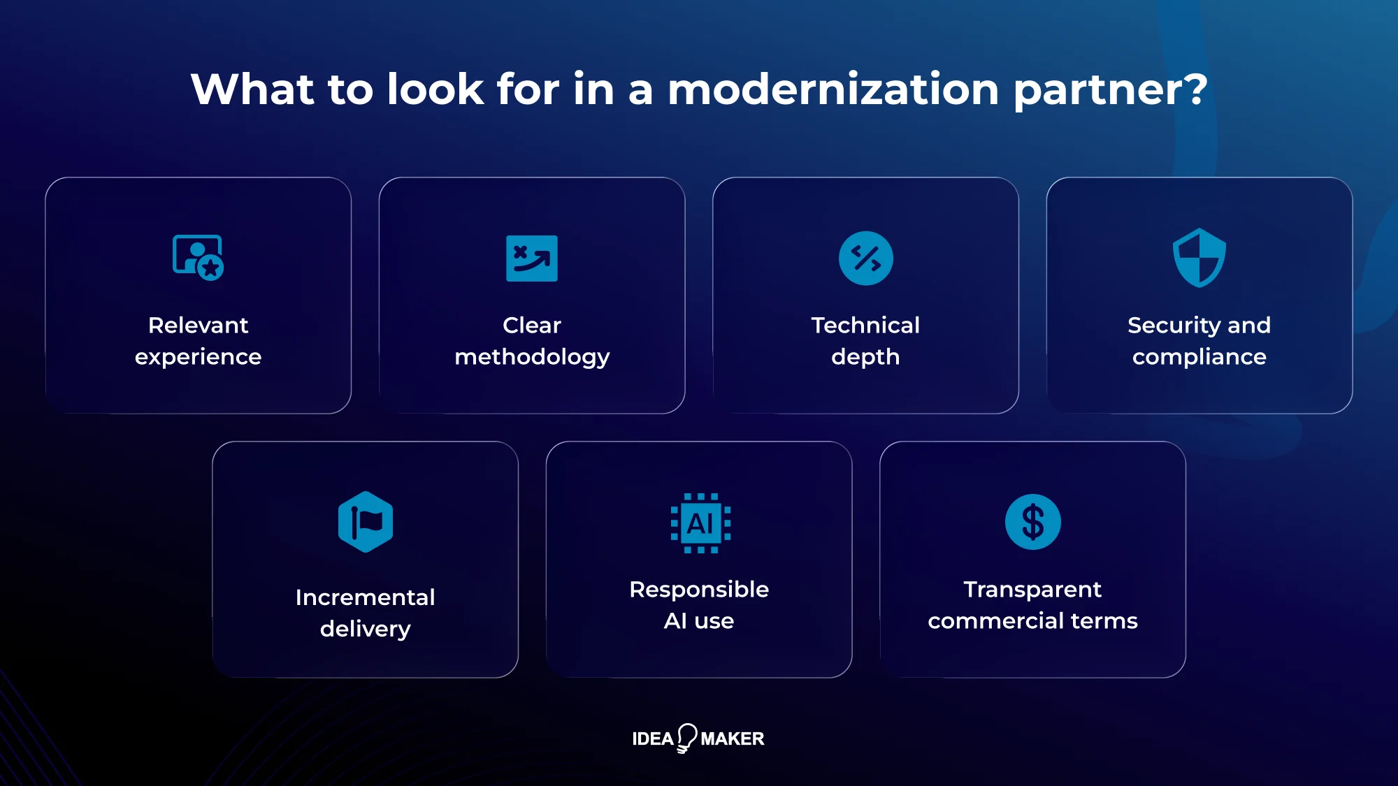 Idea Maker - What to Look for in a Modernization Partner